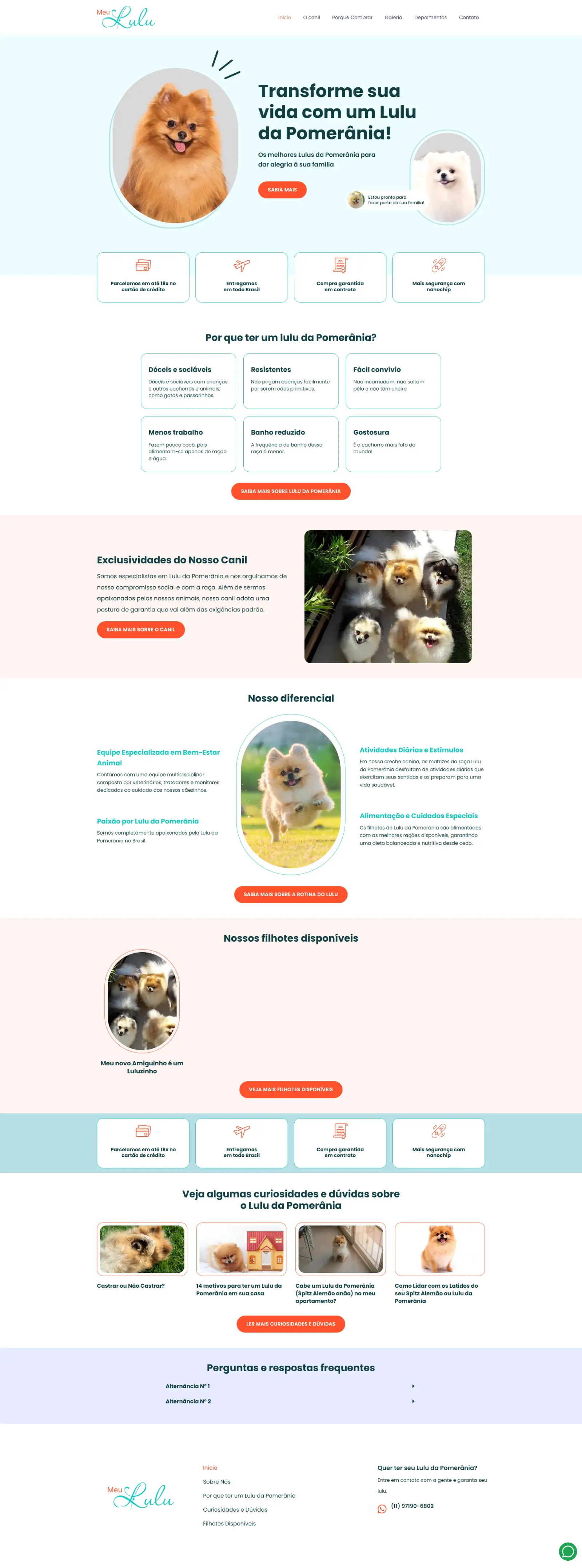 Página completa do site institucional